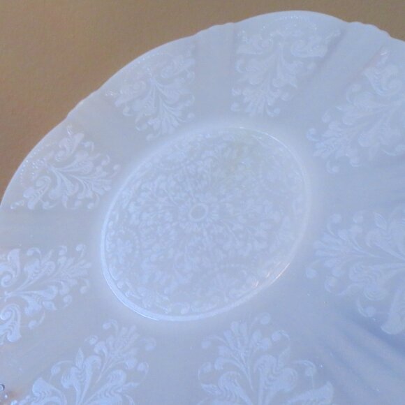 3 VTG Macbeth Evans American Sweetheart White Chop Plate Platters, 1930 - Picture 6 of 9